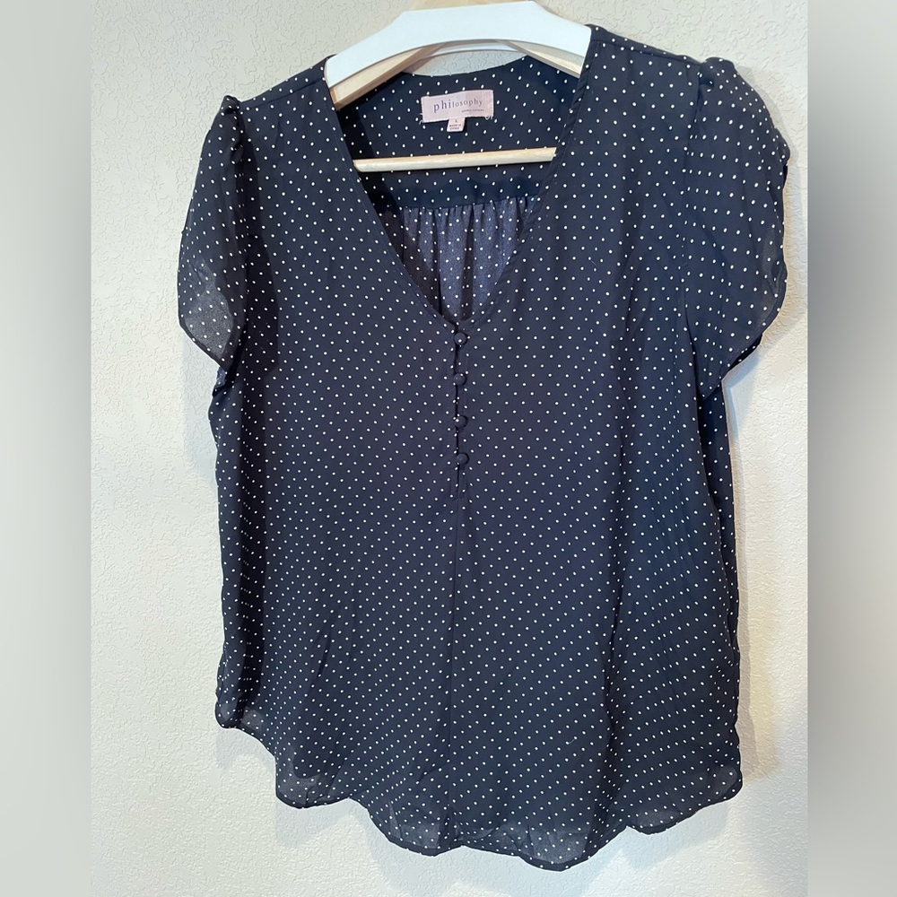 Philosophy Polkadot Tulip Sleeved Shirt